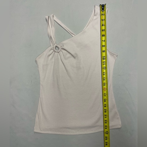 Anthropologie Sunday In Brooklyn Ribbed One Shoulder Top In Beige Size Medium - Picture 7 of 12